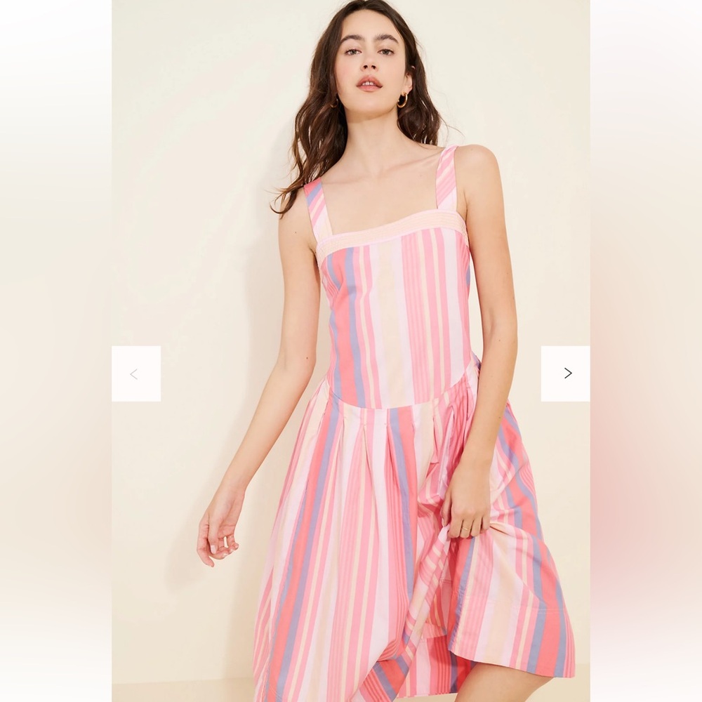 Free People Pink Multi-Stripe Midi Dress